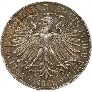 Germany Frankfurt 2 Taler 1862
