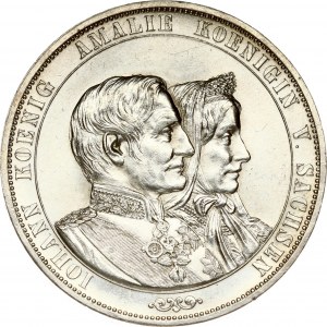 Germania Sassonia 2 Taler 1872 B Nozze d'oro