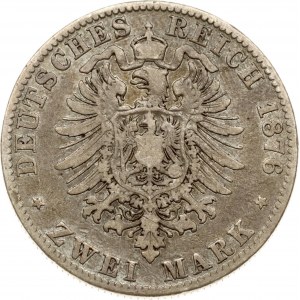 Germany Saxony 2 Mark 1876 E