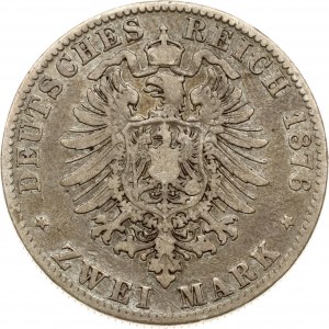 Allemagne Saxe 2 Mark 1876 E