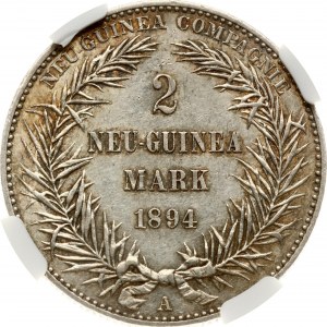Nuova Guinea tedesca 2 marchi 1894 A NGC UNC DETTAGLI