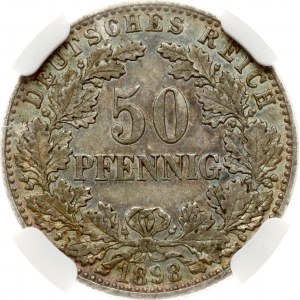 Germany 50 Pfennig 1898 A NGC AU 55