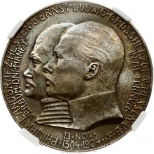 Germany Hesse-Darmstadt 5 Mark 1904 Anniversary NGC PROOF DETAILS