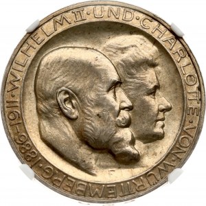 Germania Württemberg 3 marchi 1911 F Anniversario di matrimonio - Alta H NGC MS 62