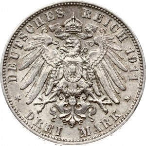Germany Saxony 3 Mark 1911 E
