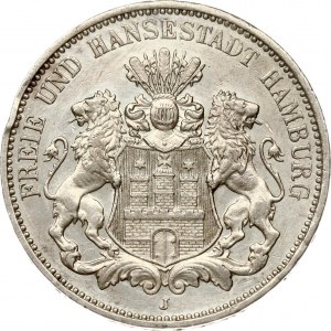 Germany Hamburg 3 Mark 1911 J