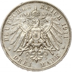 Germany Hamburg 3 Mark 1911 J