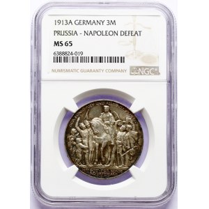 Germany Prussia 3 Mark 1913 Declaration of war against Napoleon NGC MS 65
