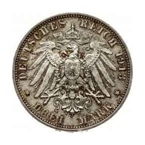 Germania Sassonia 3 marco 1913 E Battaglia di Lipsia
