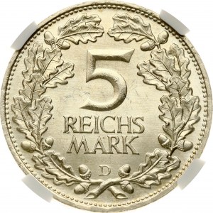 Germany Weimar Republic 5 Reichsmark 1925 D Rhineland NGC MS 64