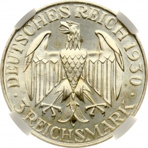 Germany Weimar Republic 3 Reichsmark 1930 D Graf Zeppelin NGC MS 65