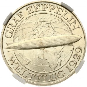 Germania Repubblica di Weimar 3 Reichsmark 1930 A Graf Zeppelin NGC MS 63