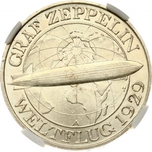 Germany Weimar Republic 3 Reichsmark 1930 A Graf Zeppelin NGC MS 63