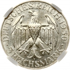 Germany Weimar Republic 3 Reichsmark 1930 J Graf Zeppelin NGC AU 58