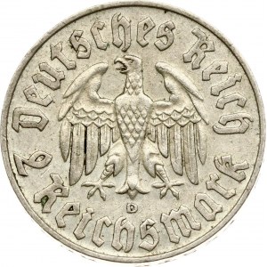Germany Third Reich 2 Reichsmark 1933 D Martin Luther