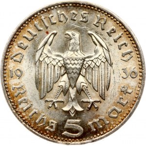 Germany Third Reich 5 Reichsmark 1936 F Paul von Hindenburg PCGS MS 62