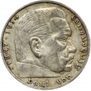 Germania Terzo Reich 5 Reichsmark 1936 A Paul von Hindenburg