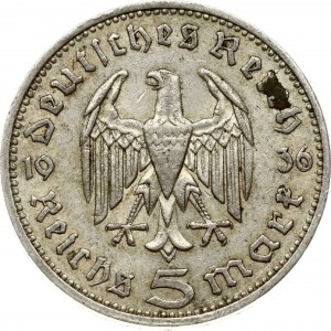 Germania Terzo Reich 5 Reichsmark 1936 A Paul von Hindenburg