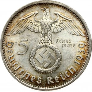 Germania Terzo Reich 5 Reichsmark 1939 A Paul von Hindenburg