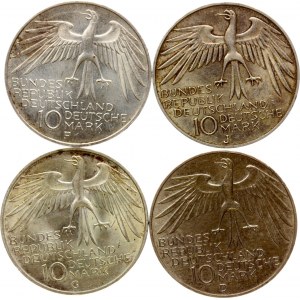Germany Federal Republic 10 Mark 1972 Olympic Games Lot of 4 coins