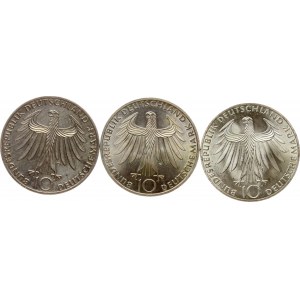 Germania Repubblica Federale 10 Mark 1972 Giochi Olimpici Lotto di 3 monete