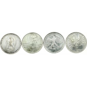 Germany Federal Republic 5 Mark 1974-1977 Lot of 4 coins
