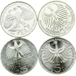 Germania Repubblica Federale 5 marchi 1975-1979 Lotto di 4 monete