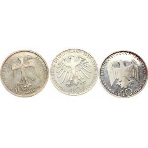 Germany Federal Republic 10 Mark 1988-1995 Lot of 3 coins