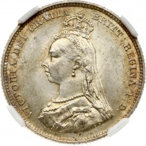 Great Britain Shilling 1887 NGC MS 63+