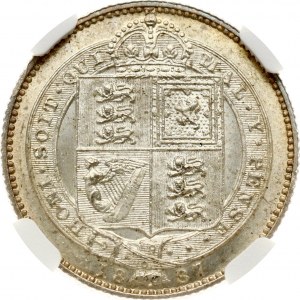 Great Britain Shilling 1887 NGC MS 63+