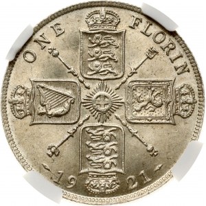 Great Britain Florin 1921 NGC MS 63