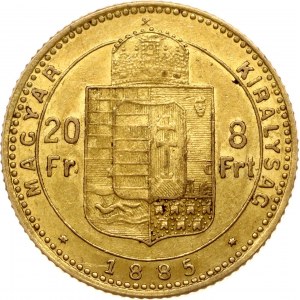 Ungheria 20 Franchi / 8 Fiorini 1885 KB
