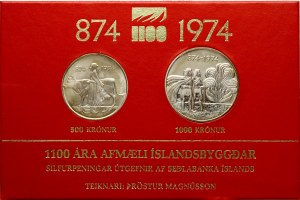 Islande 500 et 1000 couronnes 1974 1er règlement Lot de 2 pièces