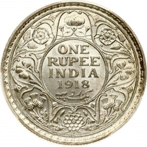 India British Rupee 1918 (B) PCGS MS 64