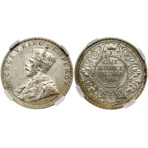 India Rupia britannica 1918 (B) NGC AU 58