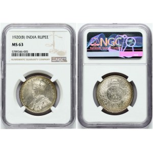 India Rupia britannica 1920 (B) NGC MS 63