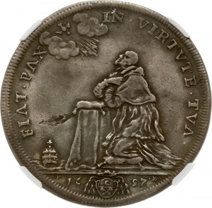 Italie Cité du Vatican États pontificaux 1/2 Piastra 1697 NGC VF DÉTAILS