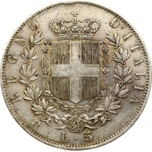 Italy 5 Lire 1876 R