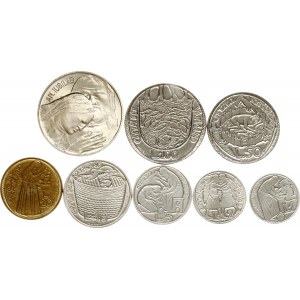 Italy Vatican City 1 - 500 Lire 1975 Holy Year Set Lot of 8 coins