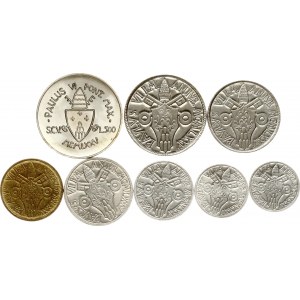 Italy Vatican City 1 - 500 Lire 1975 Holy Year Set Lot of 8 coins