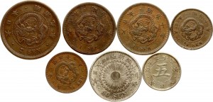 Japan 1/2 - 50 Sen 1876-1910 Lot of 7 coins