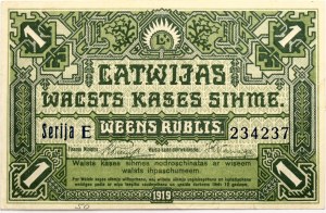Lettonie 1 Rublis 1919