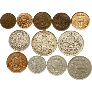 Lettonia 1 Santims - 2 Lati 1922-1932 Lotto di 12 monete