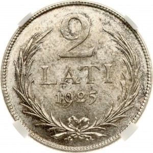 Latvia 2 Lati 1925 NGC MS 64