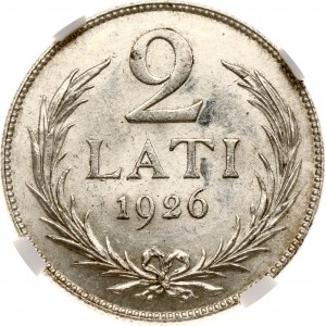 Latvia 2 Lati 1926 NGC MS 62