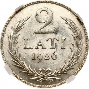Latvia 2 Lati 1926 NGC MS 62