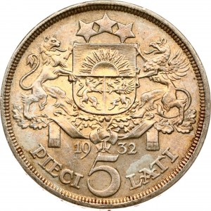 Latvia 5 Lati 1932
