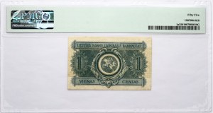 Lituanie 1 Centas 1922 PMG 55 à peu près non circulé