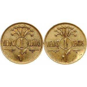 Lithuania 1 Centas 1925 Lot of 2 coins