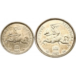 Litwa 1 Lit 1925 i 2 Lit 1925 Partia 2 monet